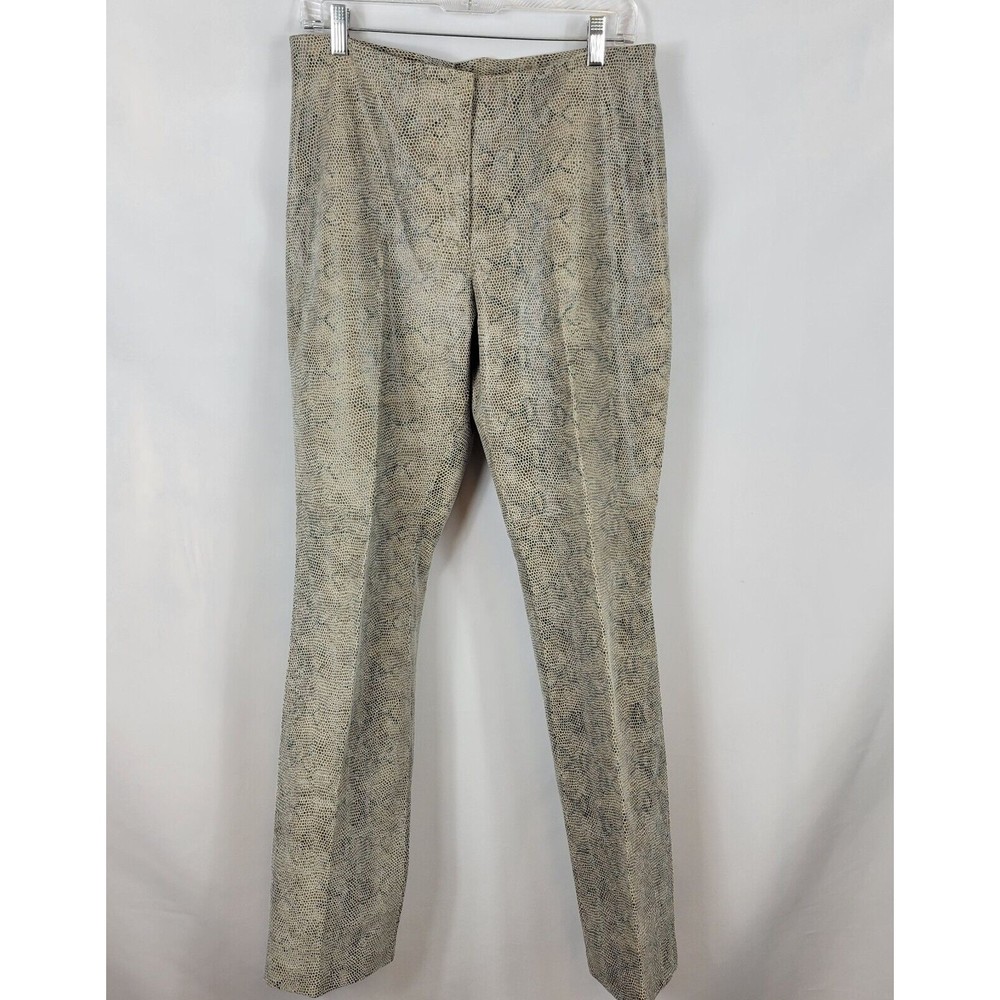 DressBarn Womens Straight Cut Genuine Leather Reptile Print Pants - Picture 3 of 12